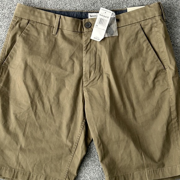 Timberland Shorts Mens 36 Brown Straight Fit Stretch Chino Flat Front Casual - Picture 2 of 14